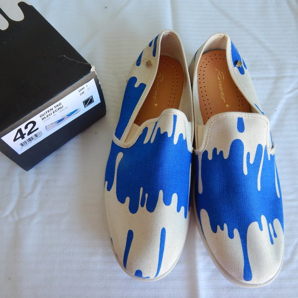 Rivieras - Guten Tag Blue Ecru Canvas Mens loafers